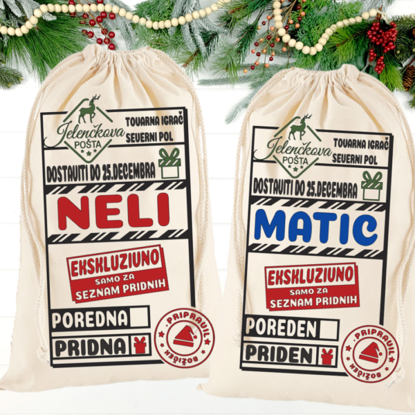 Personalizirana Božičkova vreča - "Jelenčkova pošta"