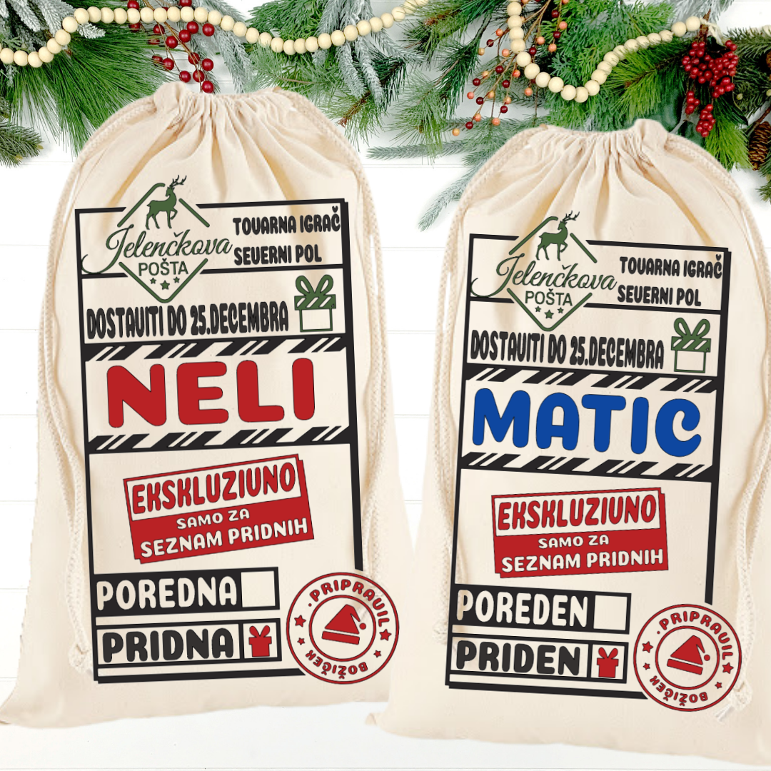 Personalizirana Božičkova vreča - "Jelenčkova pošta"